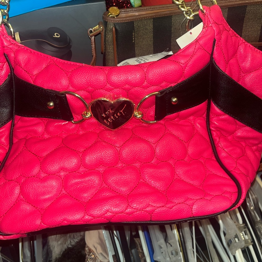 Pink Quilted Heart Bag